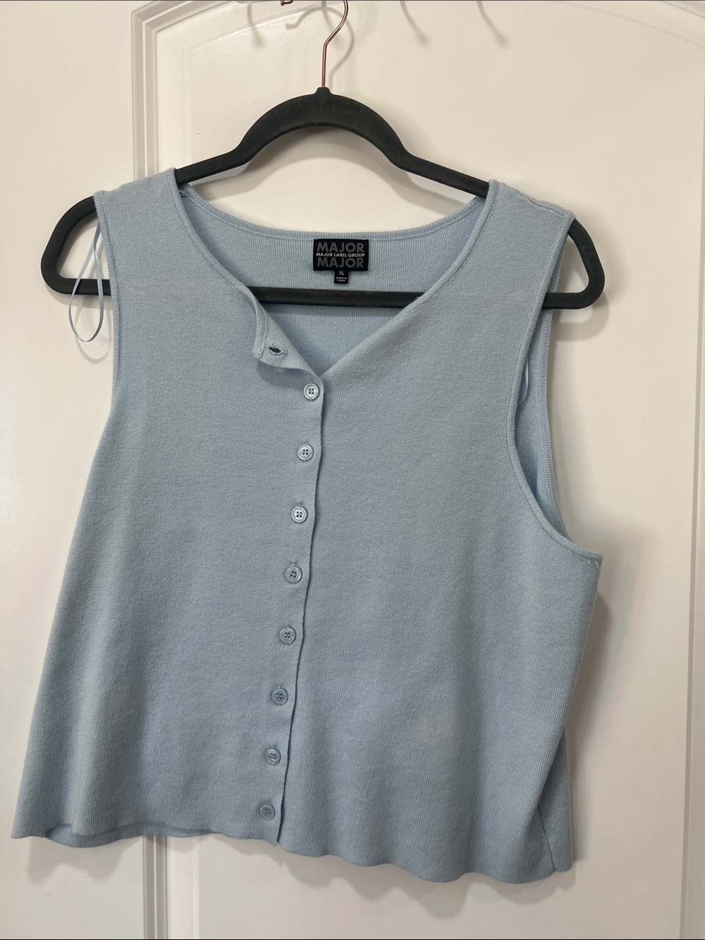 Light Blue Button-Front Knit Tank - Picture 1 of 2